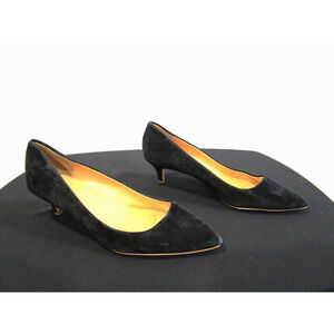J. by J. Crew Black Suede Kitten Heel Point Toe Pumps Shoes Women Sz 10